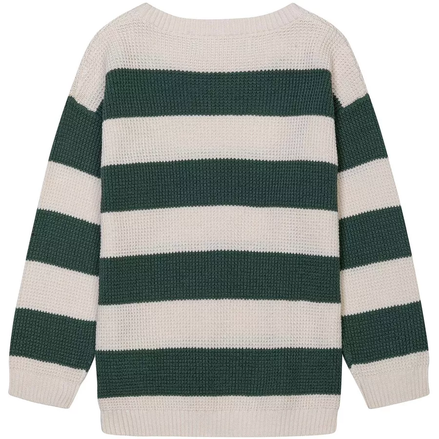 MINOTI Strickpullover GrünCremeweiß