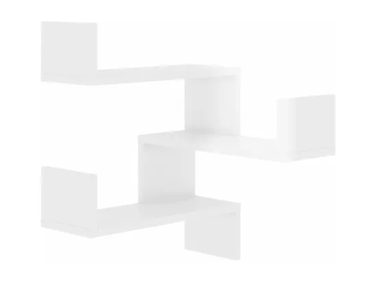 Étagères murales d'angle 2 pcs Blanc brillant Bois d’ingénierie