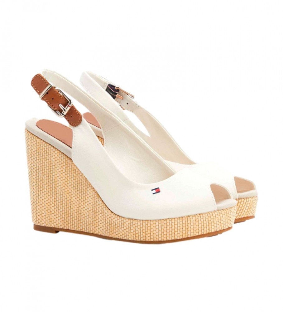 Sandálias Tommy Hilfiger Iconic Bege - Altura da plataforma: 10,5 cm -