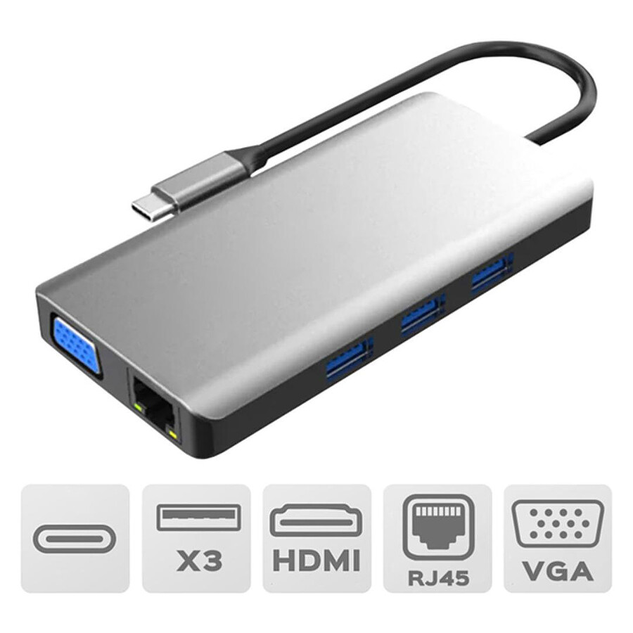 Akashi Hub USB Type-C 9-en-1