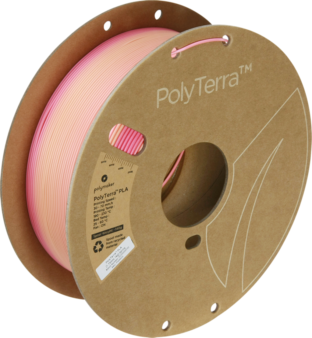 Polymaker  PolyTerra Gradient PLA Spring, 1,75 mm / 1000 g    Umweltfreundliches PLA-Filament mit sanften Farbübergängen