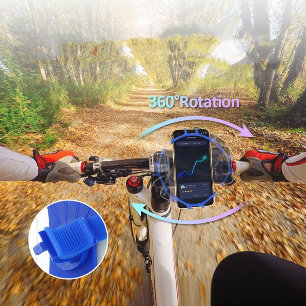 360° Universal Fahrrad Bike Velo Silikon Halterung Drehbar Handy / Smartphone (4