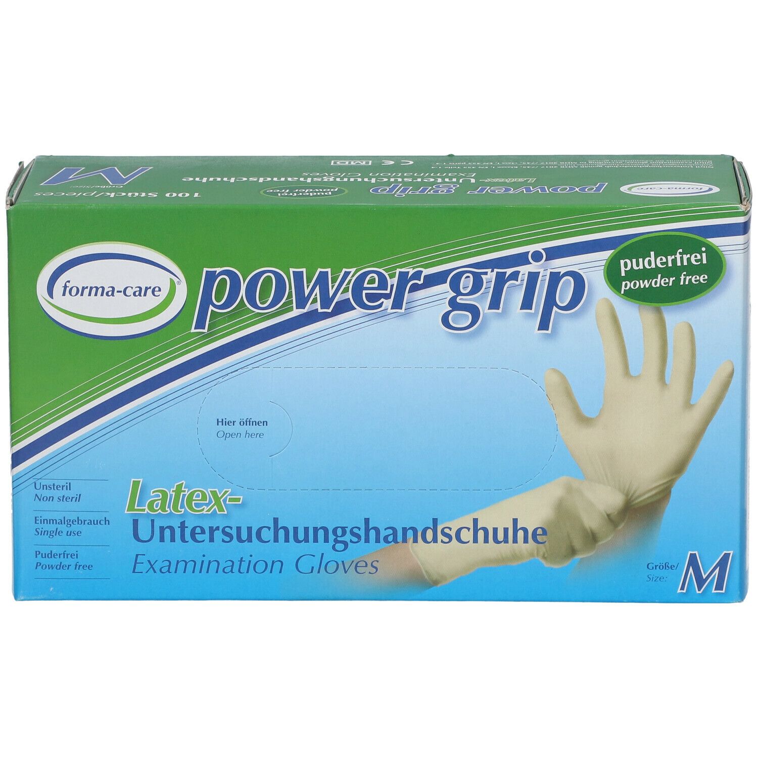FORMA CARE Latex Powergrip Handschuhe Gr. M
