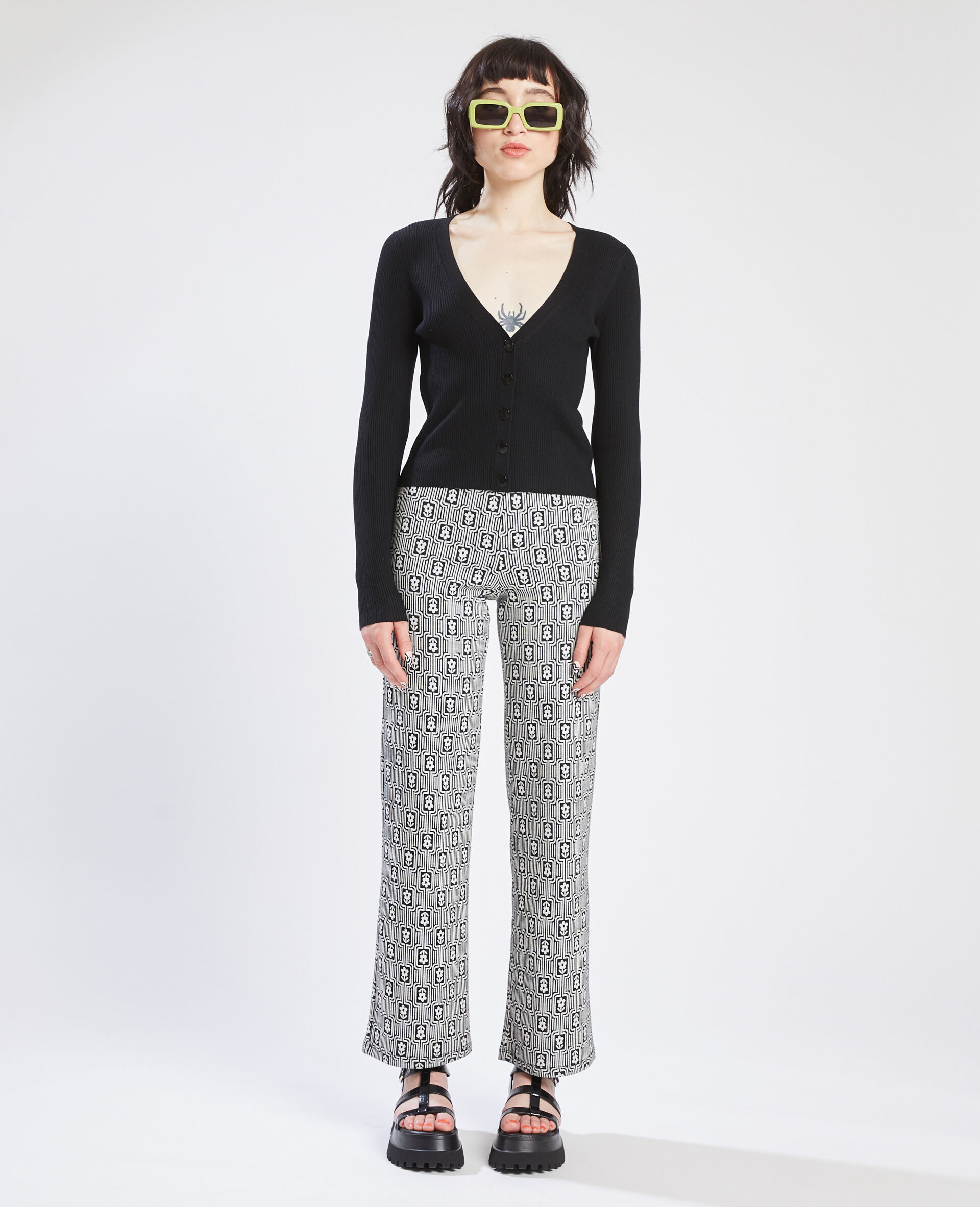 Gilet maille côtelée - Noir