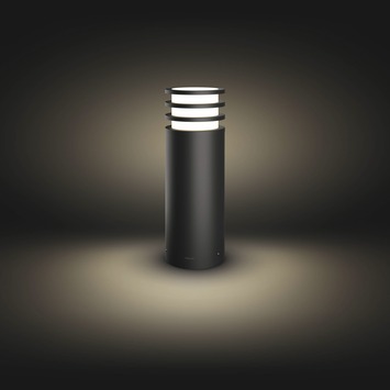 Philips Hue sokkellamp Lucca antraciet - warmwit licht 9W - laag