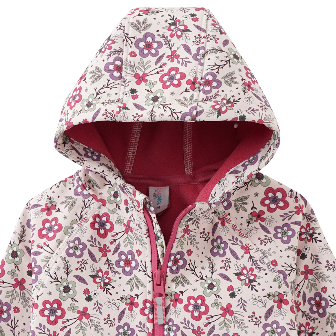 Topomini Baby Softshelljacke im Millefleur-Look beige / hellrot