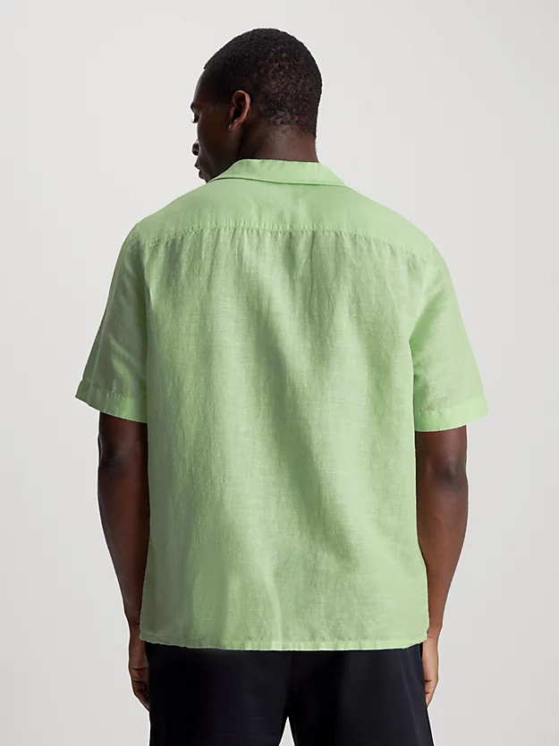 Camisa de algodão e linho com bolso