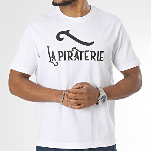 Tee Shirt Oversize Large Logo Blanc Noir