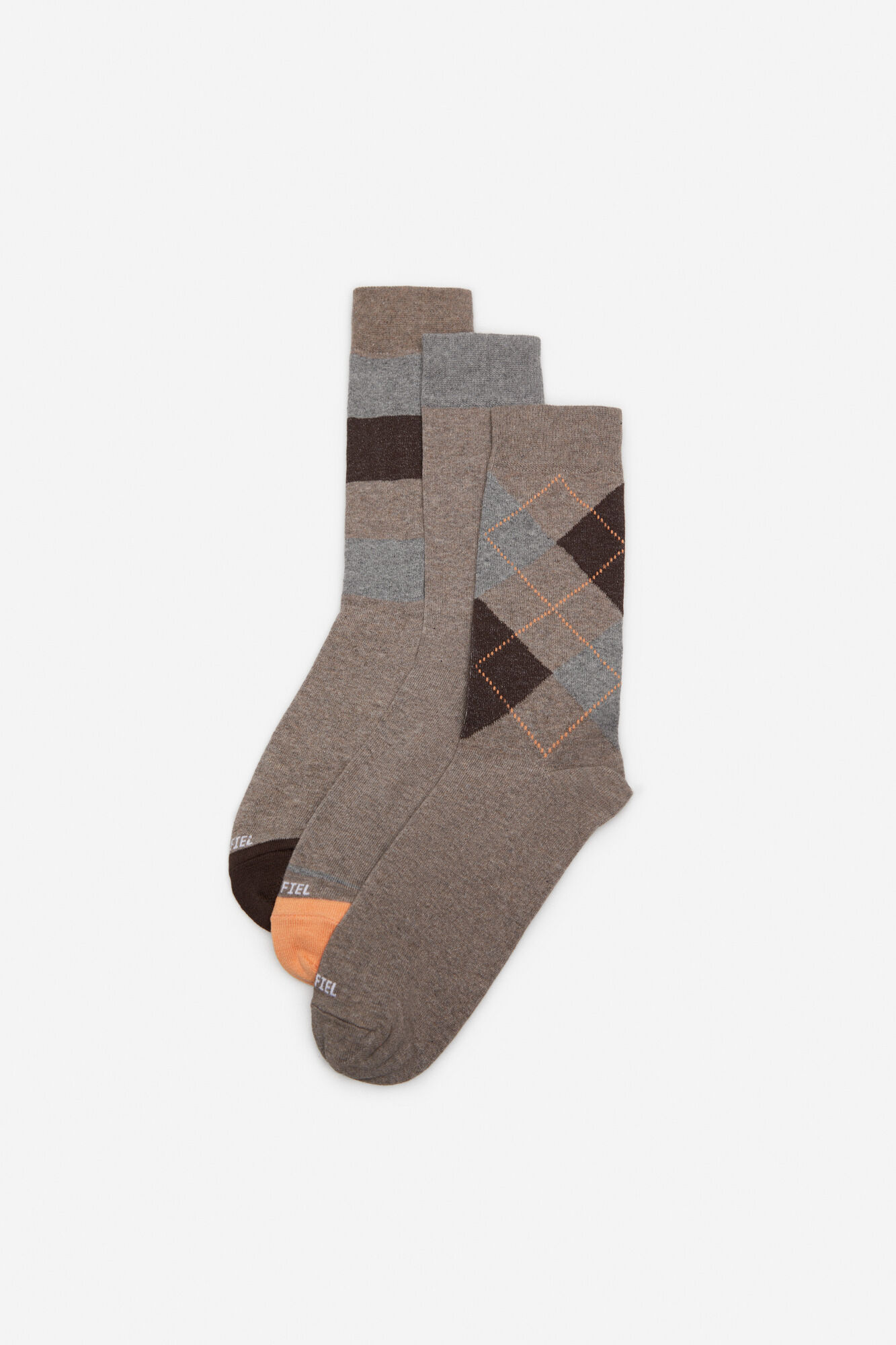 Pacote com 3 pares de meias - Bege