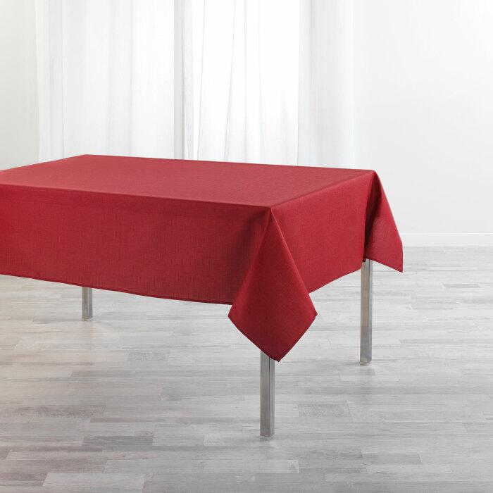 NAPPE RECTANGLE 140X250 CM UNI ENDUIT NEWTON CARMIN