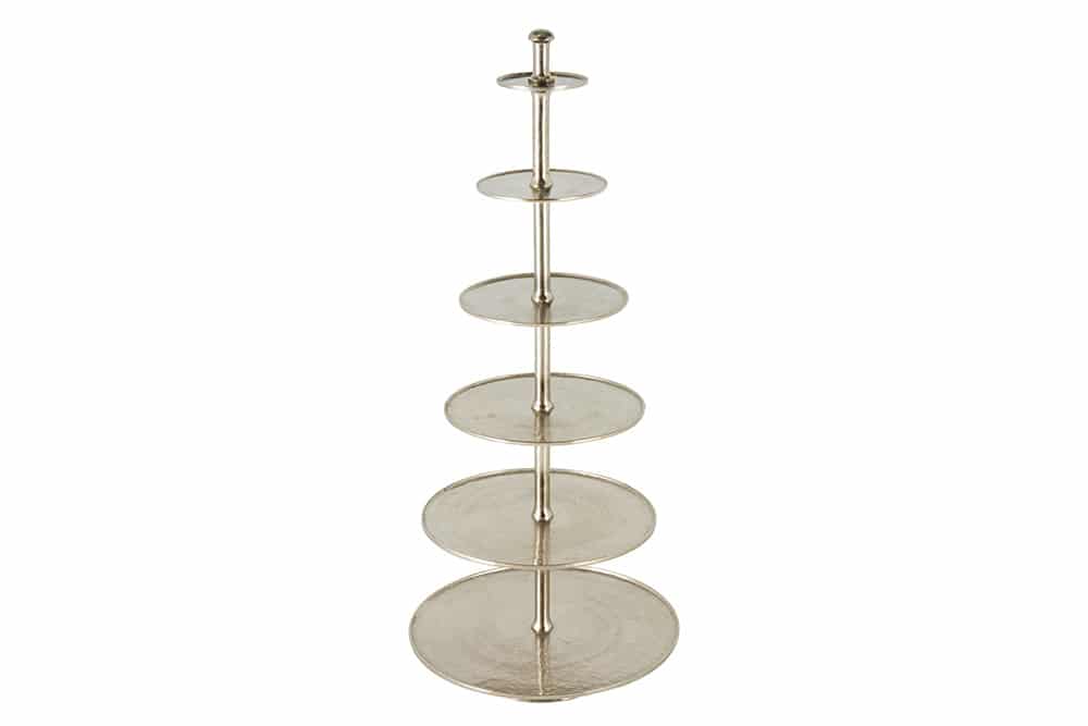 Design XXL Etagere ABSTRACT 180cm silber Metall mit sechs Etagen handmade