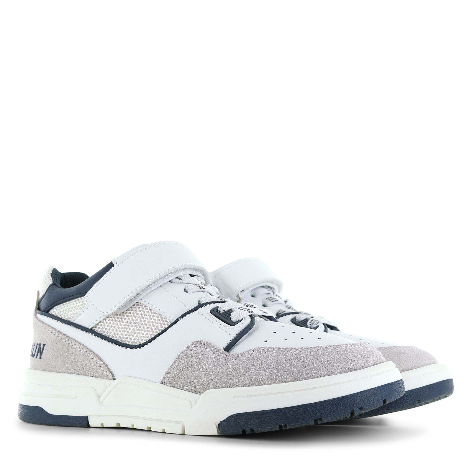 Shoesme wit met blauwe sneaker Microfiber leer, Suède | Jongens schoenen