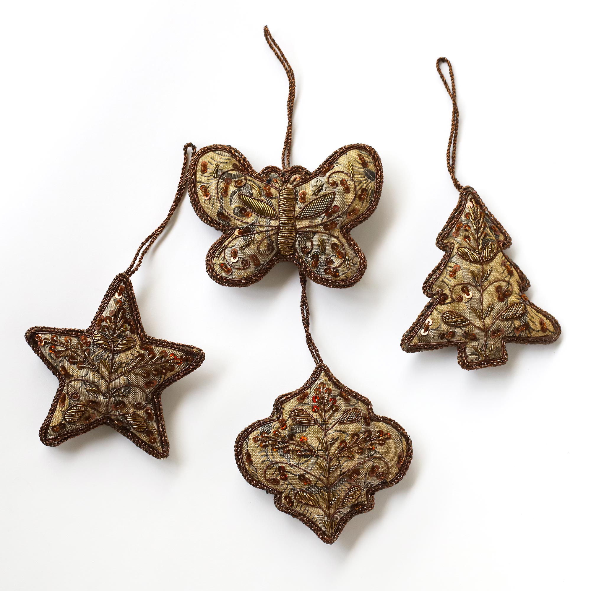 Stoffornament 'Fleur-de-Lis', Brauntöne, Ø 10 cm von fischer's lagerhaus