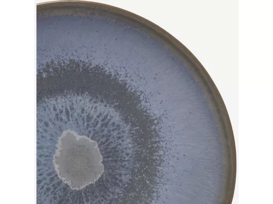 HABITAT - Petite assiette en grès - 16 cm - Bleu et marron (Lot de 4) - Asta