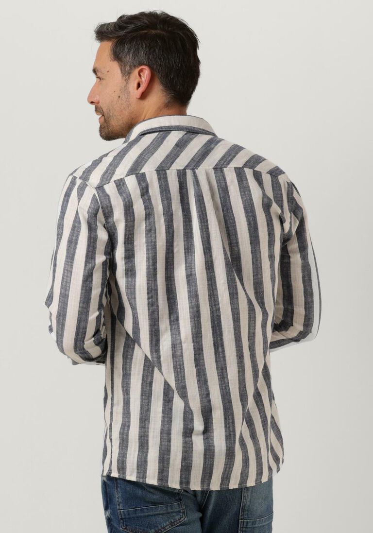ANERKJENDT donkerblauwe anerkjendt casual overhemd akleif l/s stripe shirt