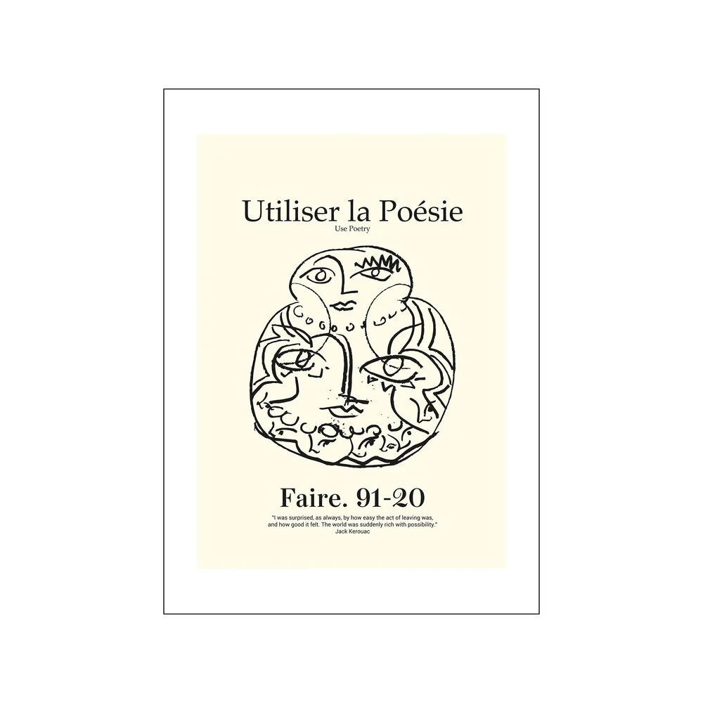 Poster & Frame  Poesie plakat, gul - 50x70 cm