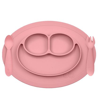 EzPz Spises?t - Silikone - 3 dele - Støvet Rosa