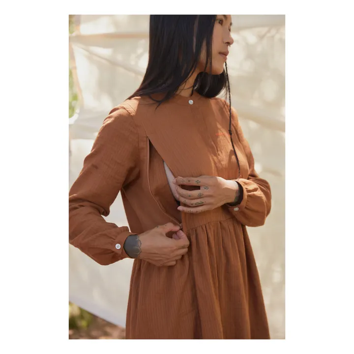 Tajinebanane Robe d'Allaitement Romance Coton Oeko-Tex | Marron
