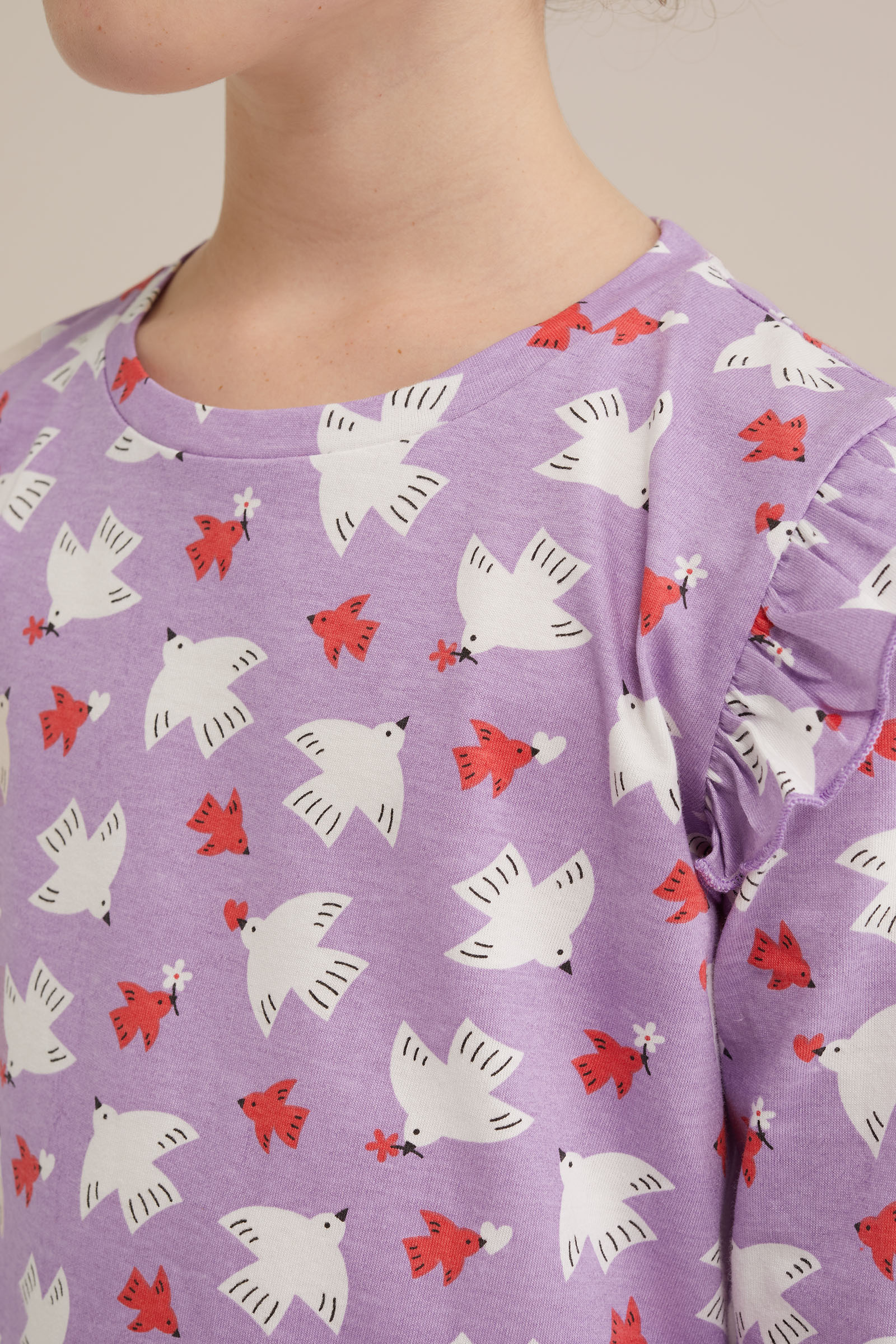 Meisjes jurk met dessin WE Fashion Lila