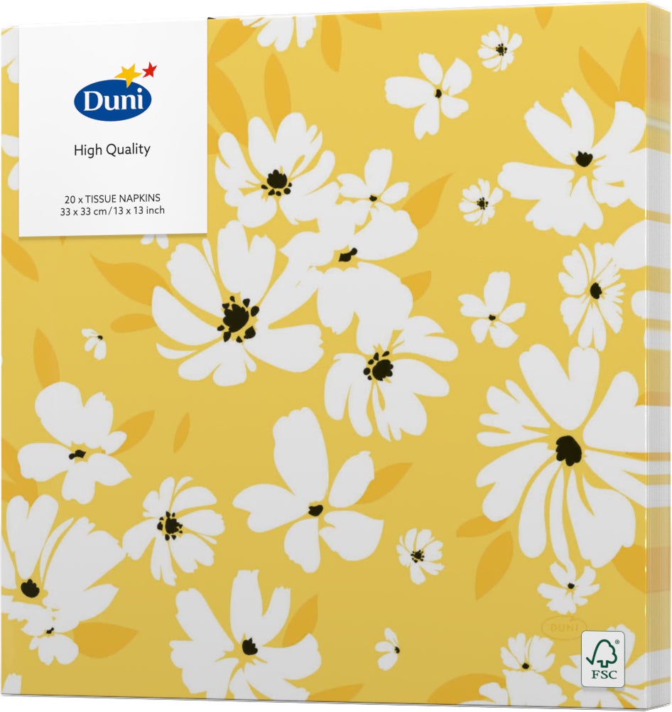 Duni servet Sunny Day multi 33 x 33 cm 20 stuks