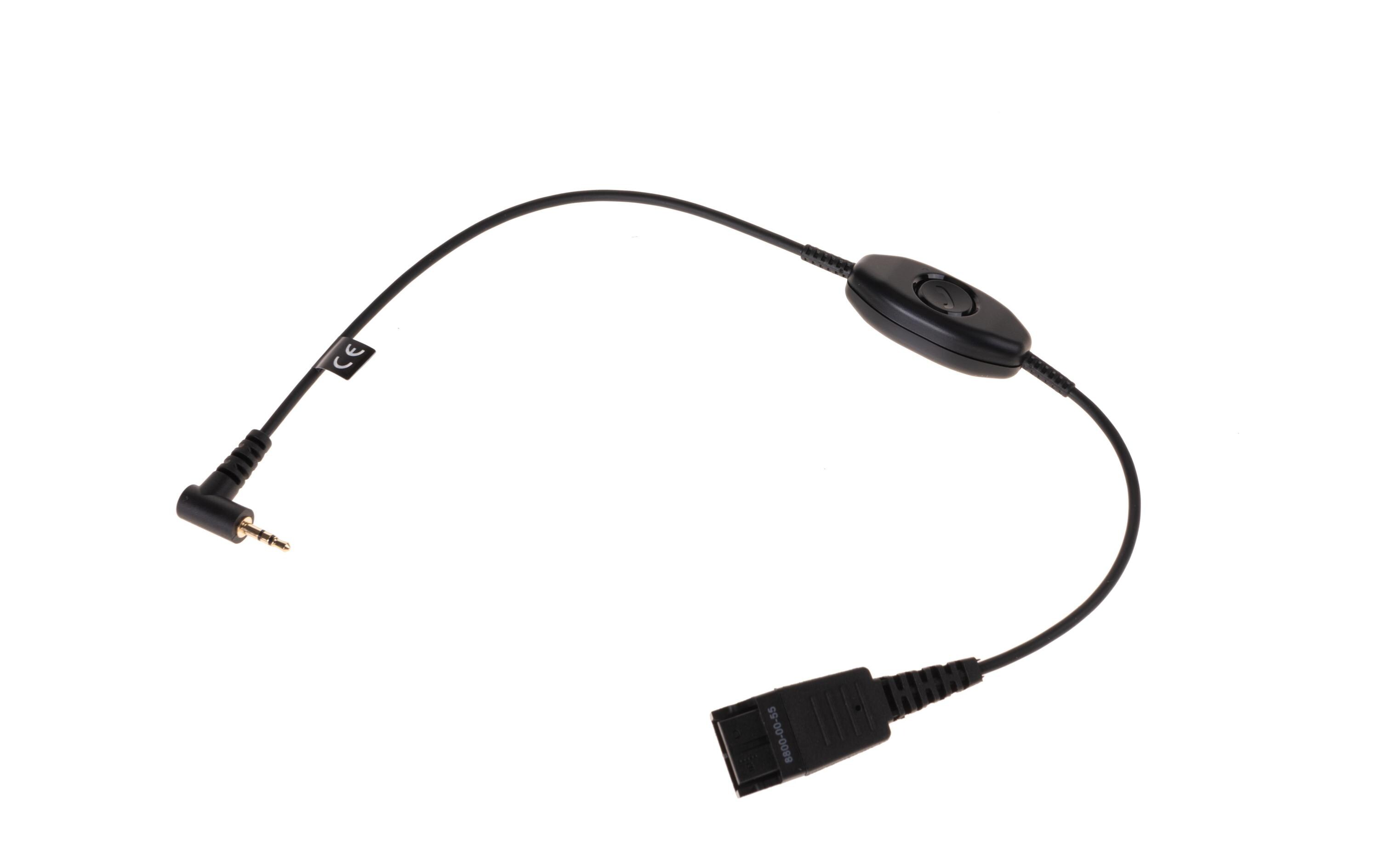 Anschlusskabel ST25T 2.5 mm Klinke - QD 0.3 mJabra Cord QD auf 2.5 mm Klinke mit Antworttaste