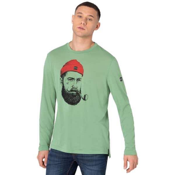 T-shirt randonnée SUPER.NATURAL M SAILOR LS LODEN FROST/JET BLACK/HIGH RISK RED