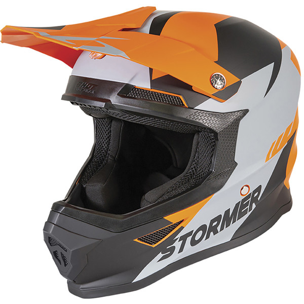 Stormer - Casque Force Squad Blanc / Gris / Orange