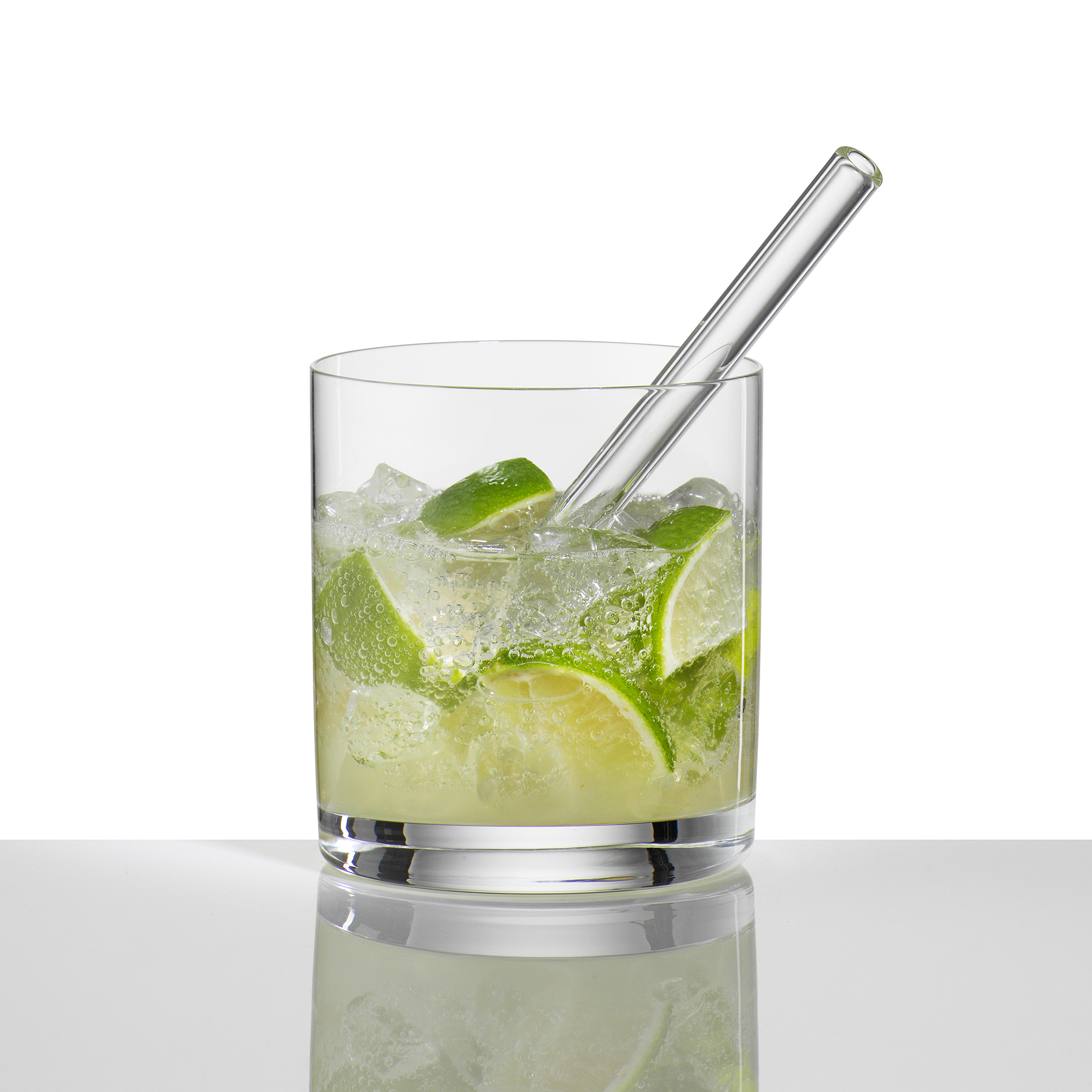 6er-Set Glas-Strohhalme - transparent - 15 cm