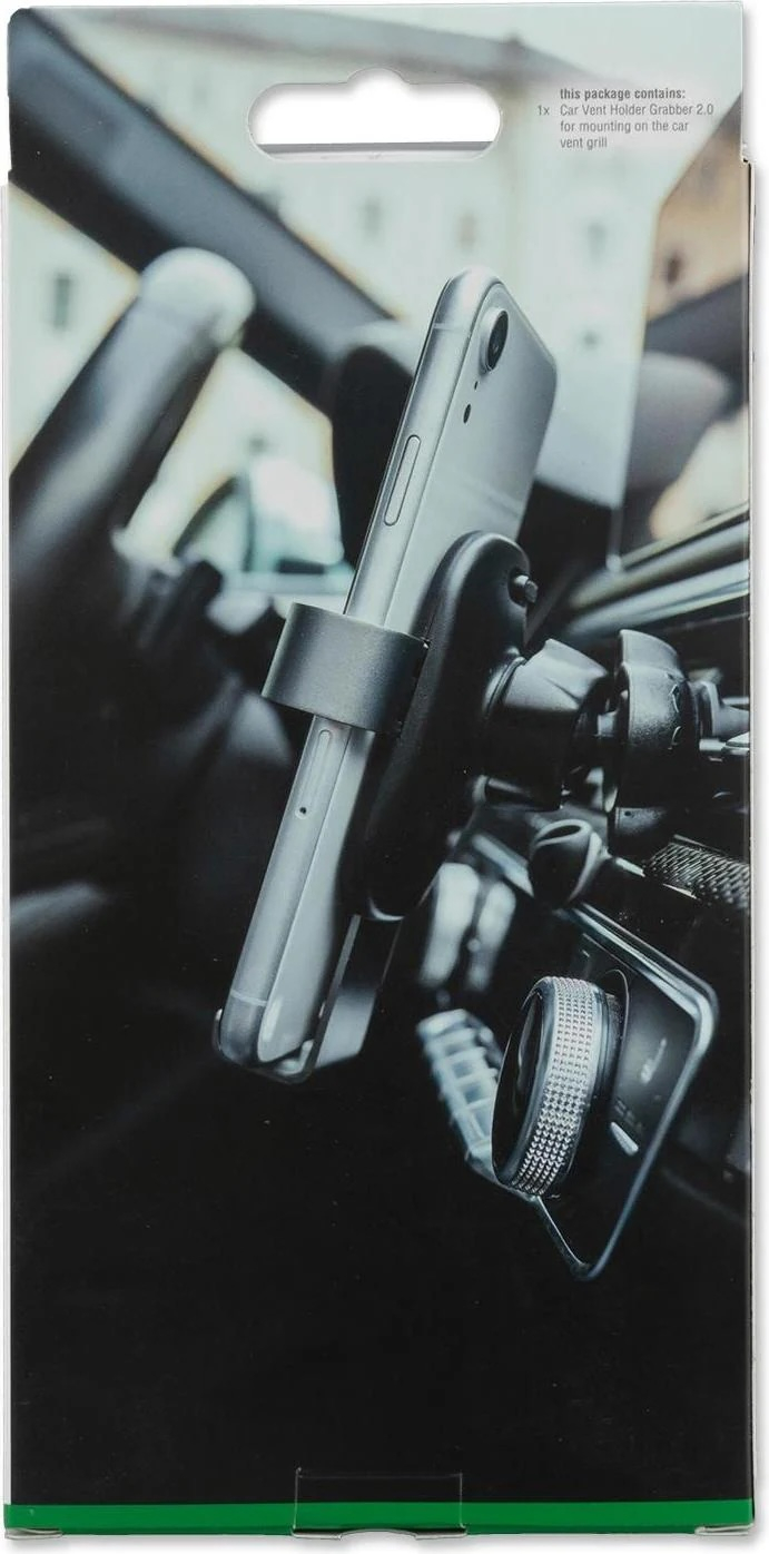 Grabber 2.0 Verstellbare Auto KFZ Smartphone Halterung für Air Frame Lüftungsgitter mit Schwerkraft-Mechanismus (4S469302) - Schwarz
