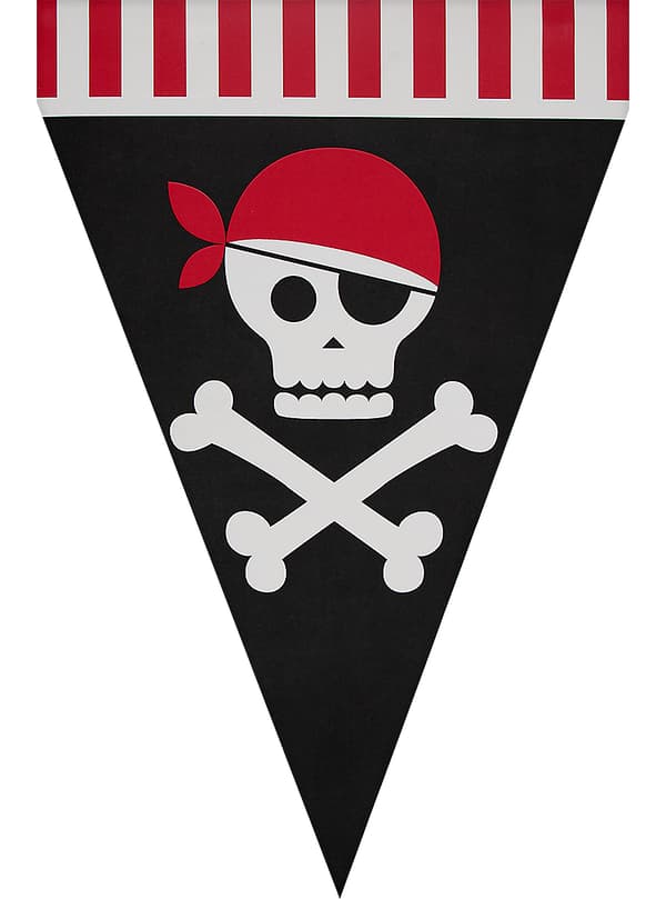 FUNIDELIA 1 Piratbanner - Piratfest til dame og mann - Størrelse: 0 - Rød