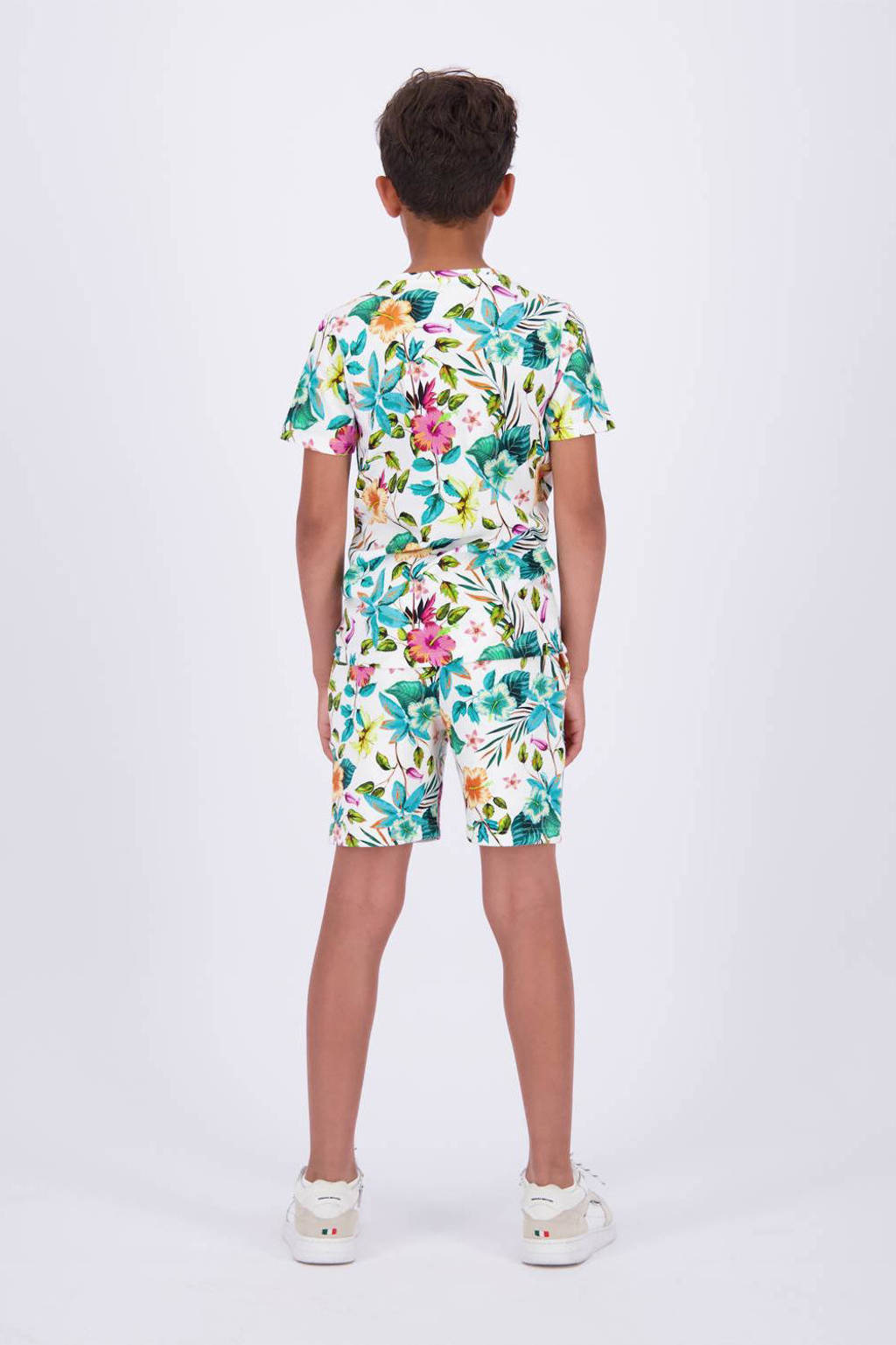 Vingino T-shirt JOA met all over print blauw/multicolor