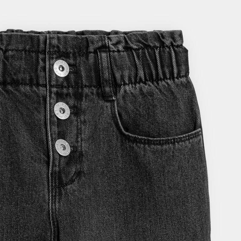 Jean mom paper bag fille