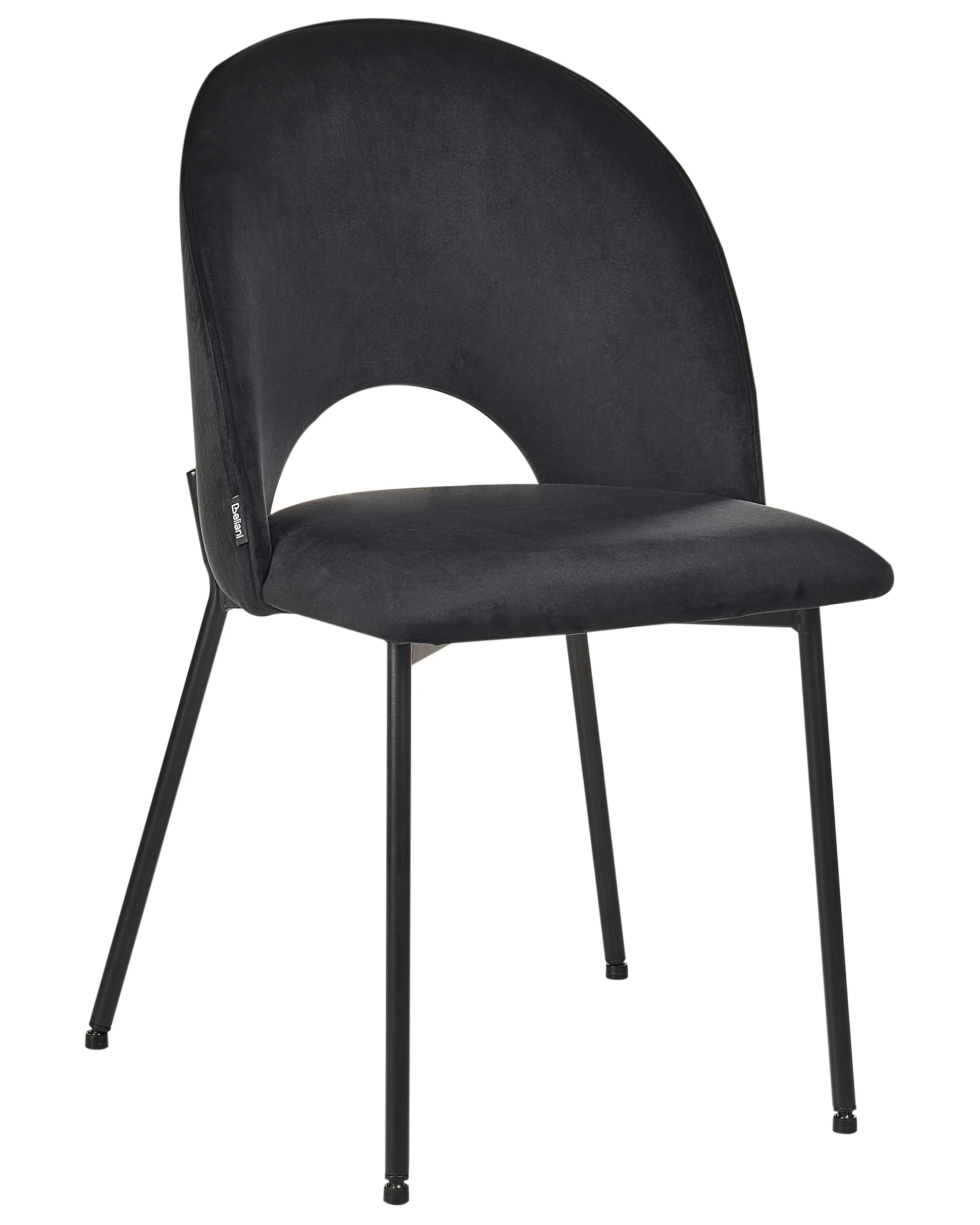 Set van 2 eetkamerstoelen COVELO Fluweel Zwart