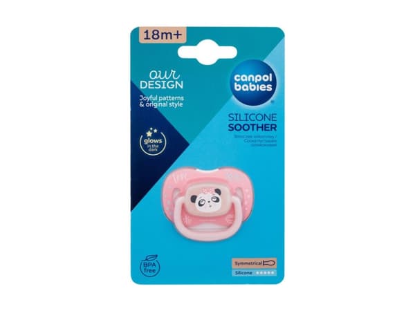 CANPOL BABIES Silicone Symmetrical Soother 18M+, EXOTIC (panda), 34/922_pand