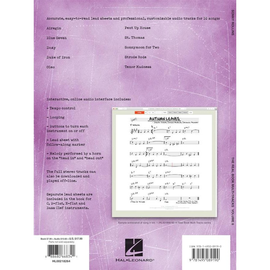 Hal Leonard RealBook Multi-Tracks vol. 6 Sonny Rollins - voor alle instrumenten