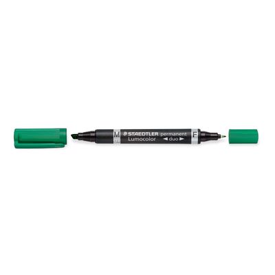 STAEDTLER LUMOCOLOR Duo - Marqueur permanent - double pointe fine et moyenne - vert