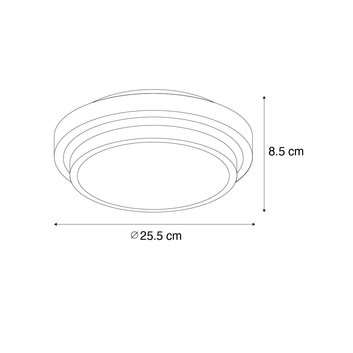 Moderne plafondlamp zwart met wit 25 cm IP44 - Walden