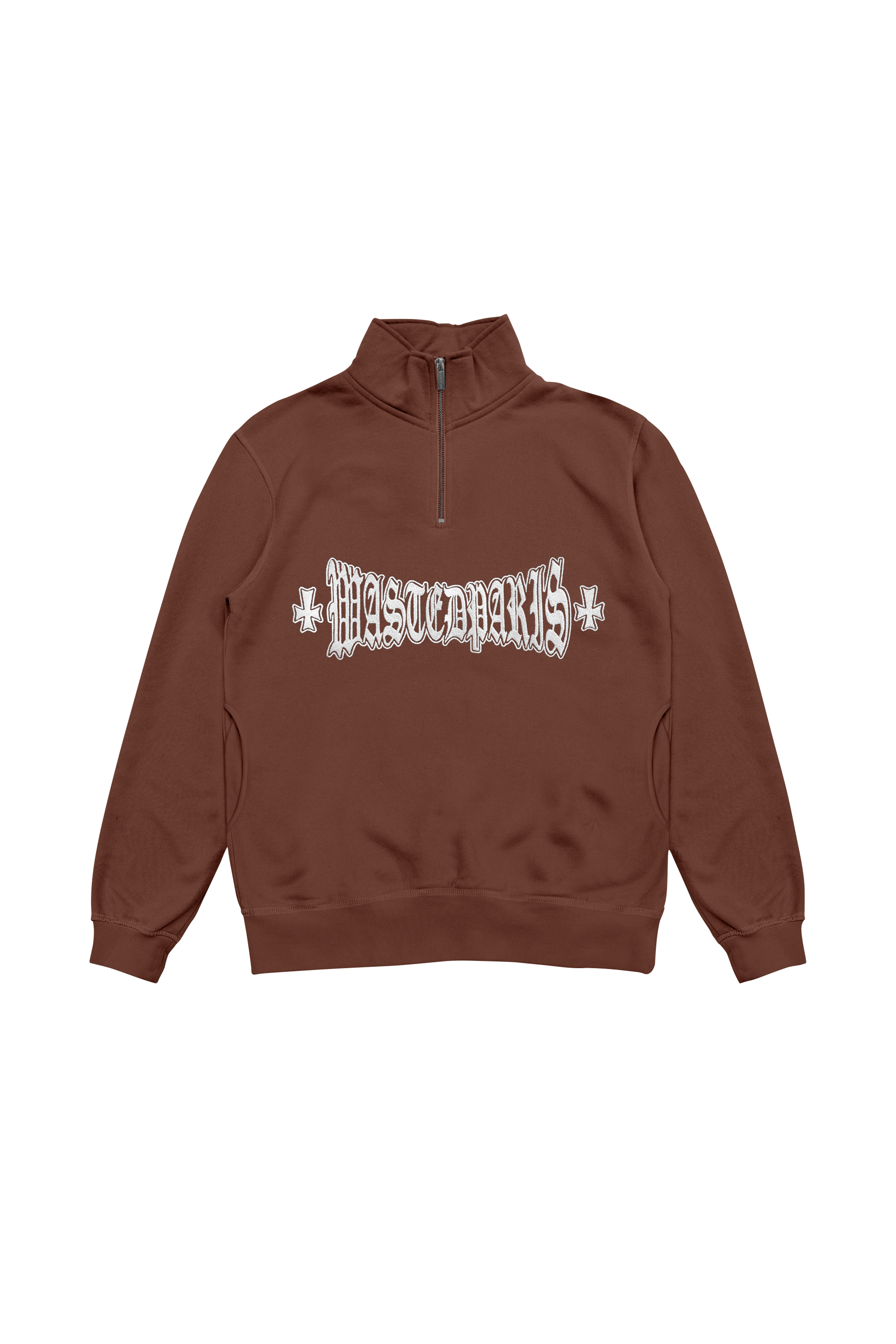 WASTED Sweat zippé FUNNEL LONDON CROSS Marron