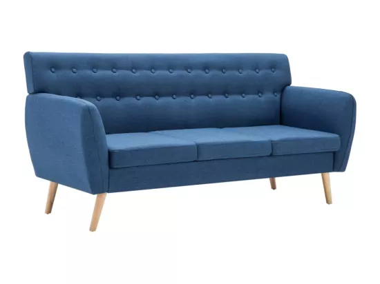NETTLIFE Canapé à 3 places revêtement en tissu 172x70x82 cm bleu