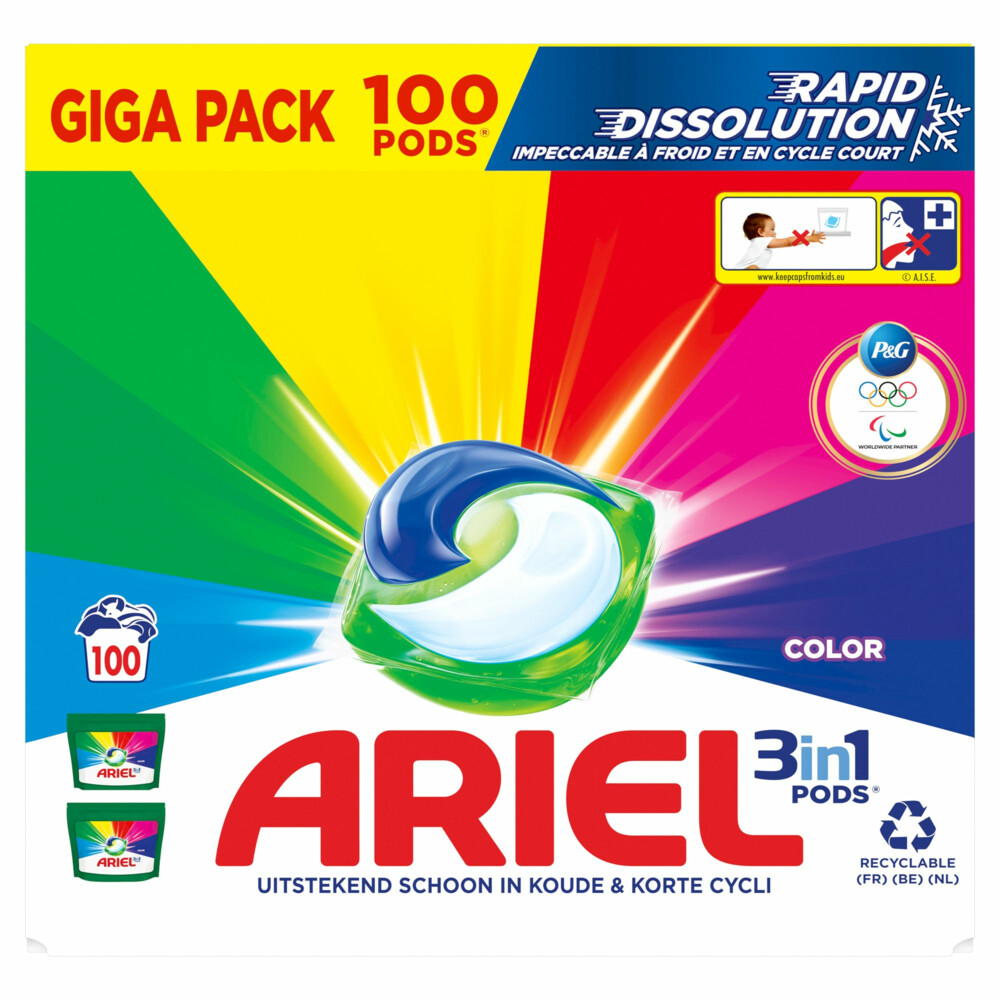 Ariel 3in1 Wasmiddel Pods Color100 stuks
