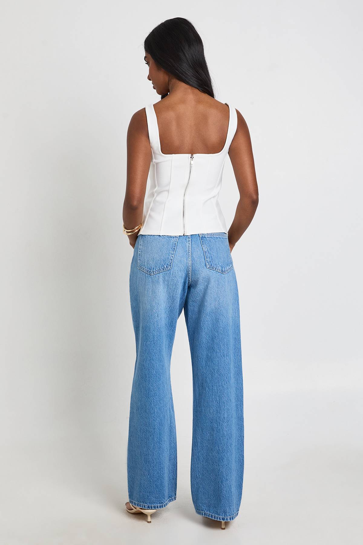 boohoo Top Corset Bandage À Encolure Carrée