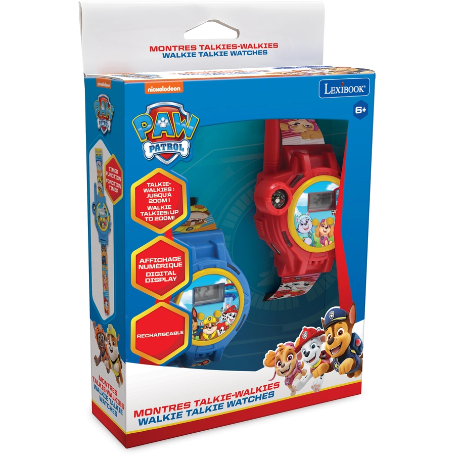 LEXIBOOK PAW Patrol 2 Walky Talky Digitaluhren mit Kompass - 200 Reichweite