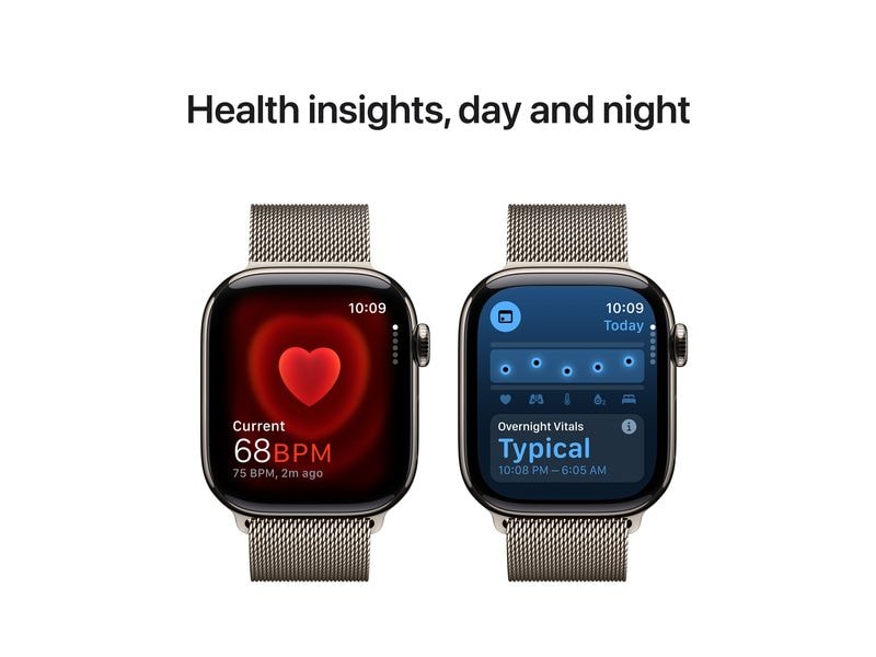 Apple Watch Series 10 42 mm LTE Natural Titanium Loop Milan Eine glatte Zehn