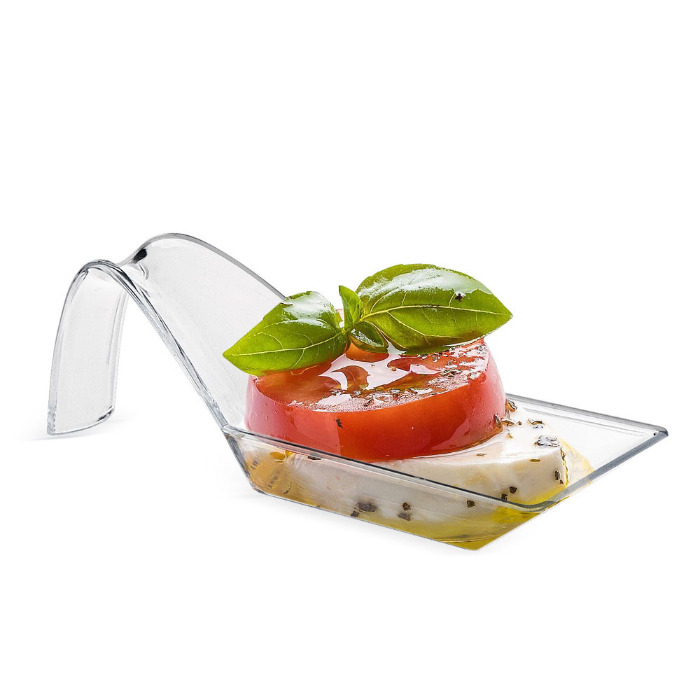 (100er Set) 95x40mm Einweg Mini Dessert Löffel Party Geschirr Fingerfood Schälchen - Transparent