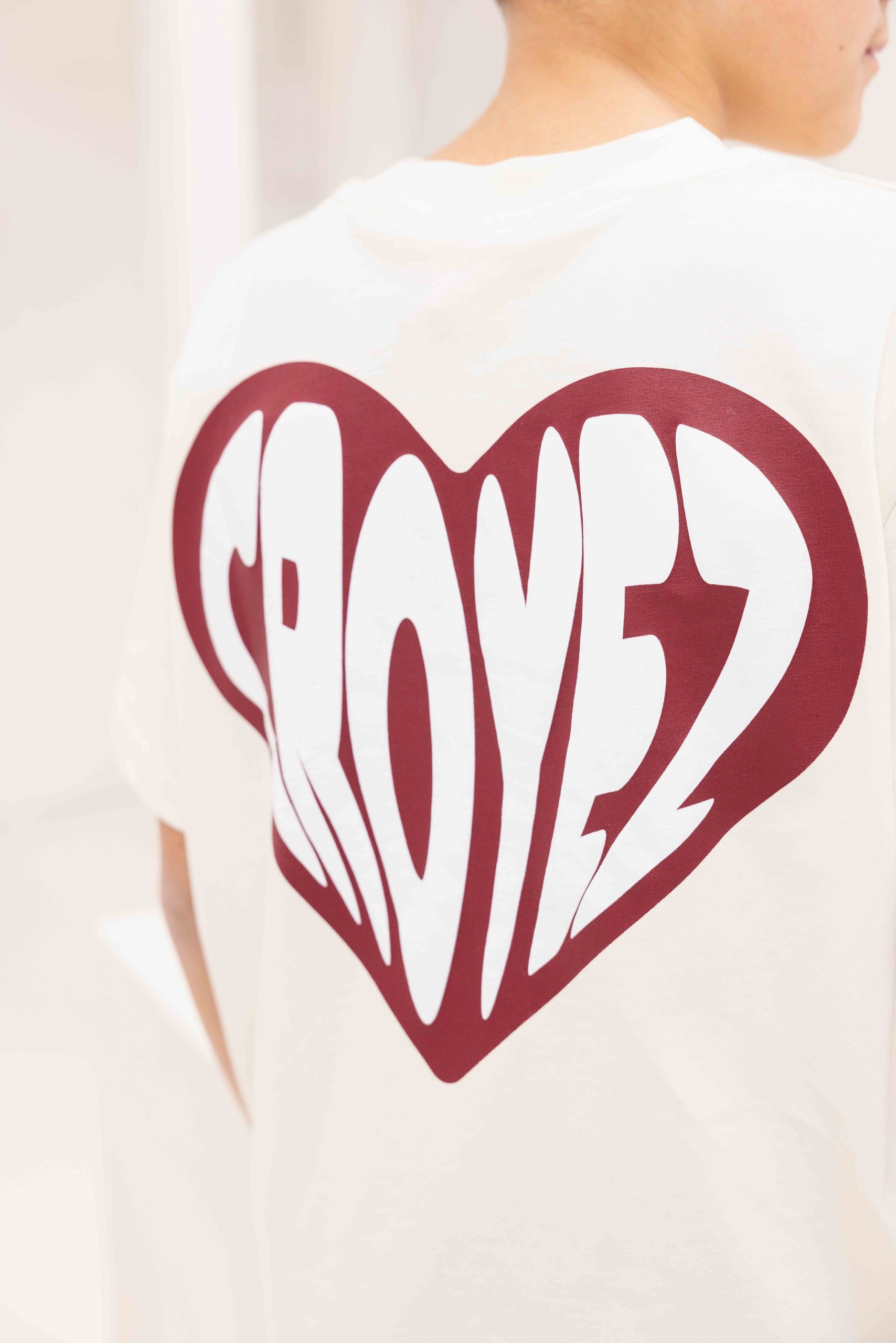 Croyez Mini Puffed Heart T-Shirt Kids Gebroken Wit