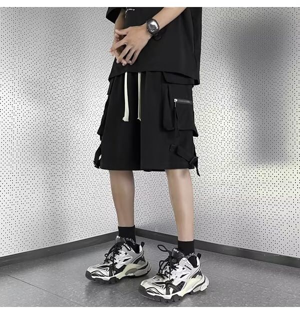 Craltuxe - Effen cargoshorts met trekkoordtaille