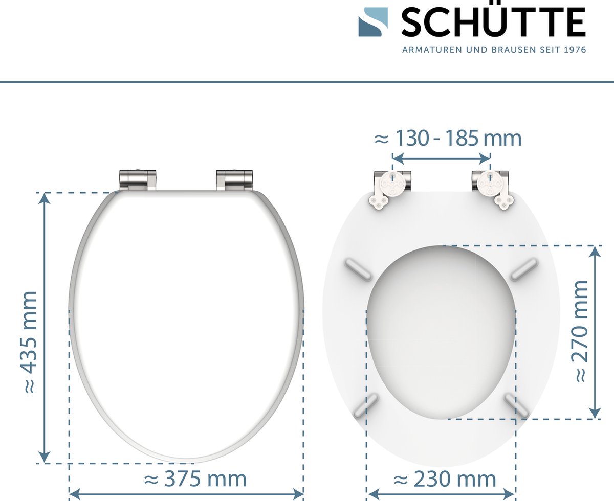Schutte Alfie softclose toiletzitting wit glans