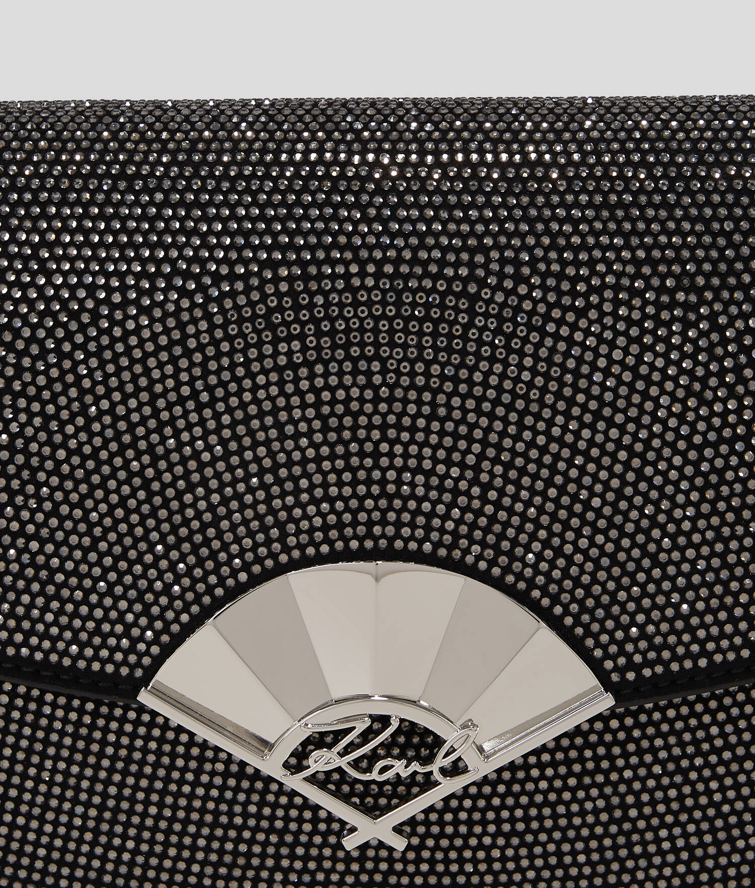 POCHETTE AVEC MOTIF ÉVENTAIL EN STRASS K/ARCHIVE