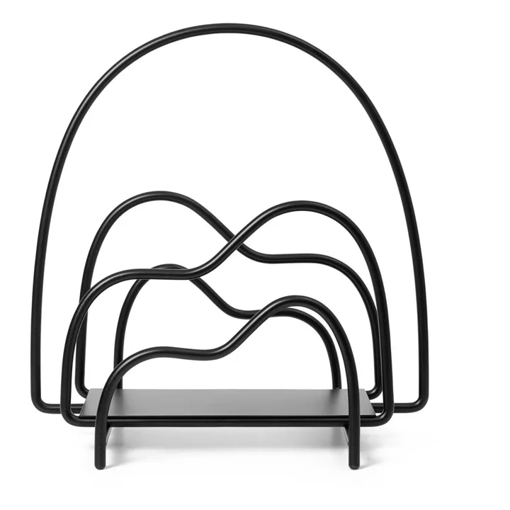 Ferm Living Porte-magazine Lithos en métal  | Noir