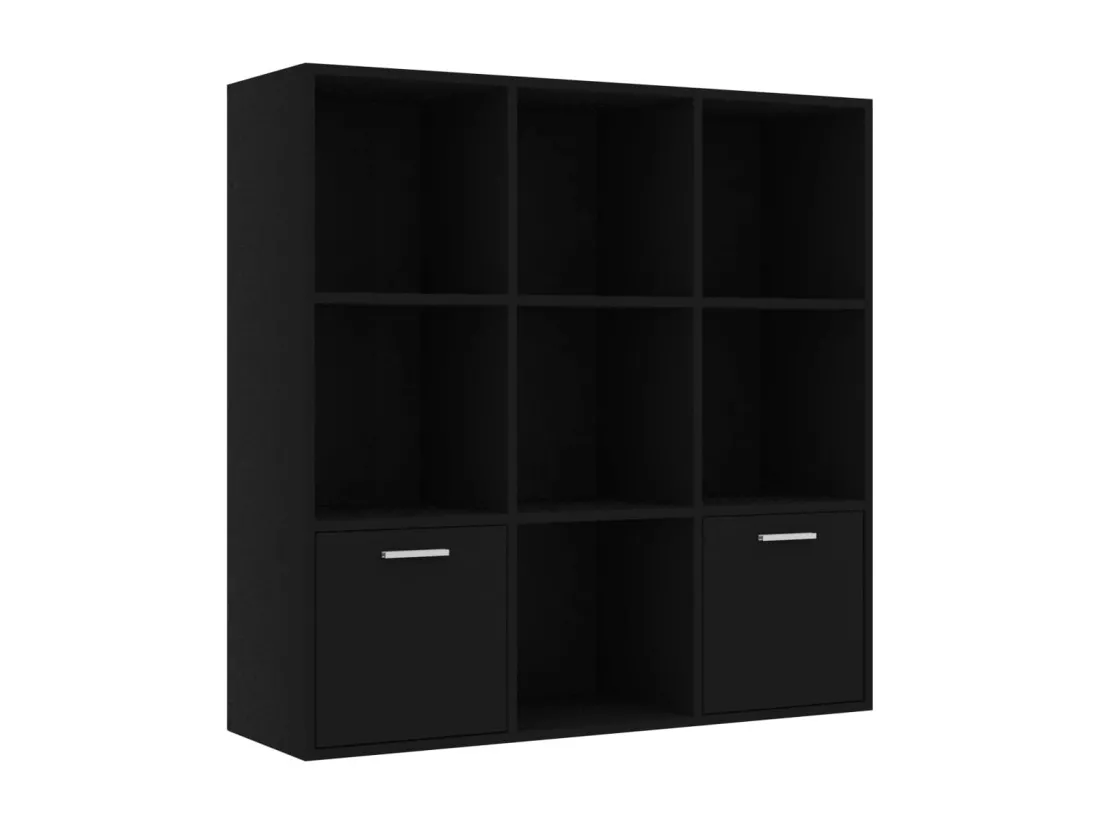 Bibliothèque Noir 98x30x98 cm Bois d’ingénierie